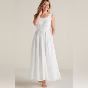 Soft Surroundings Eyelet Maxi White Dress